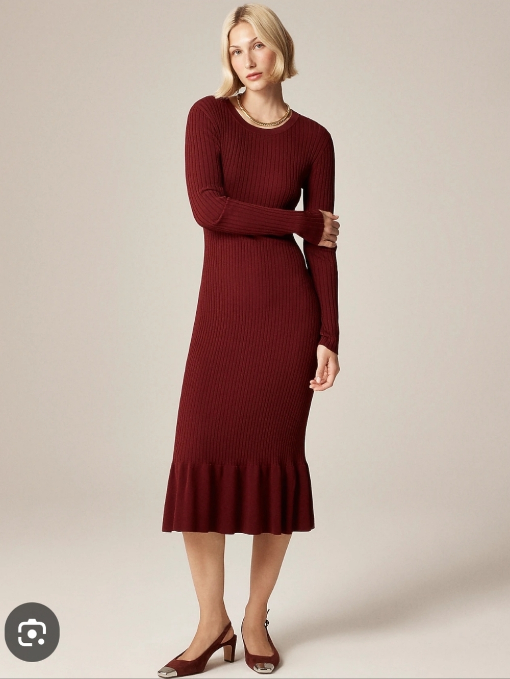 J.Crew Super-stretch Ruffle Sweater-dress Size‎ M